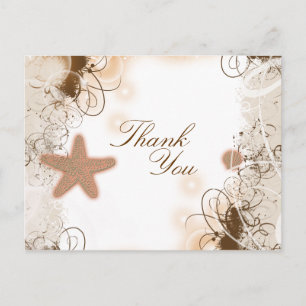 Beach wedding theme ~ thank you postcard