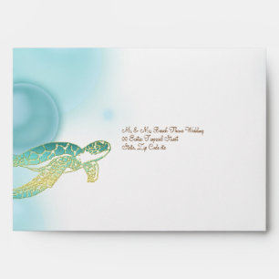 Beach wedding theme ~ turtle n bubbles envelopes