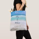 Beach Wedding Tote Bag<br><div class="desc">Perfect item for that Couple to Be!

For matching digital items,  visit our Etsy Shop:
https://www.etsy.com/shop/BDPDesignsWeddings?ref=seller-platform-mcnav&search_query=BW001</div>
