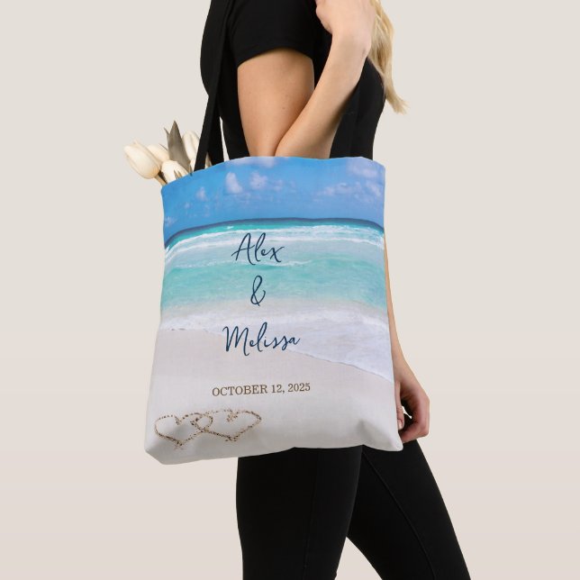 Beach Wedding Tote Bag (Close Up)
