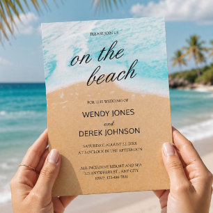 Beach Wedding Tropical Destination Custom Invitation