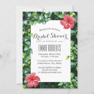 Beach Wedding Tropical Floral Bridal Shower Invitation