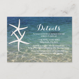 Beach Wedding Tropical Starfish Wedding Details Invitation