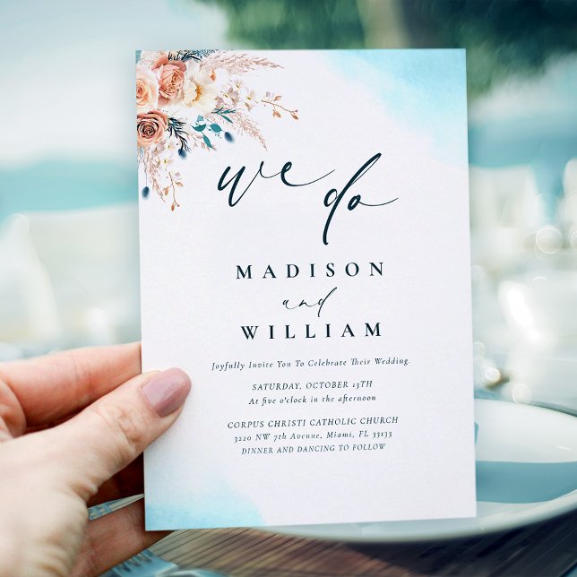 Beach Wedding Watercolor Invitation (Creator Uploaded)
