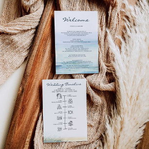 Beach Wedding Welcome Itinerary Letter Program Programme