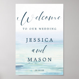 Beach Wedding Welcome Sign
