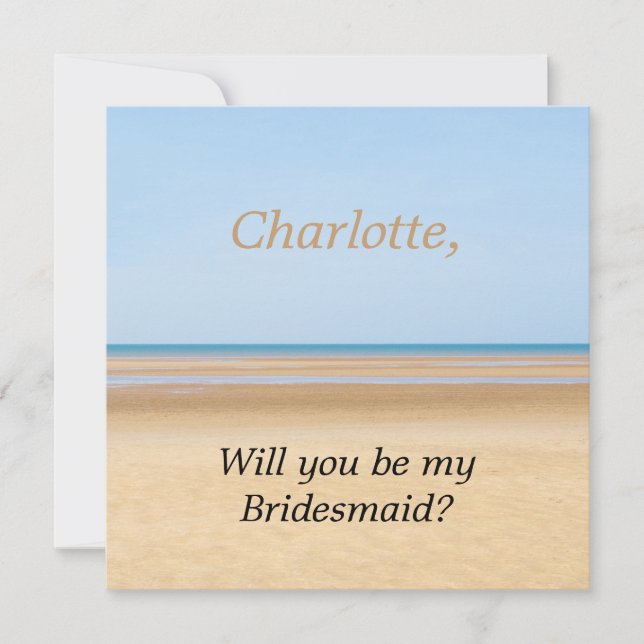 Beach Wedding Will You Be My Bridesmaid Card (Front)
