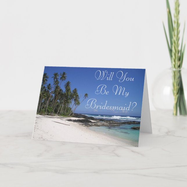 Beach Wedding Will You Be My Bridesmaid Cards (Front)