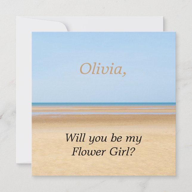 Beach Wedding Will You Be My Flower Girl Card (Front)