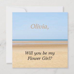 Beach Wedding Will You Be My Flower Girl Card