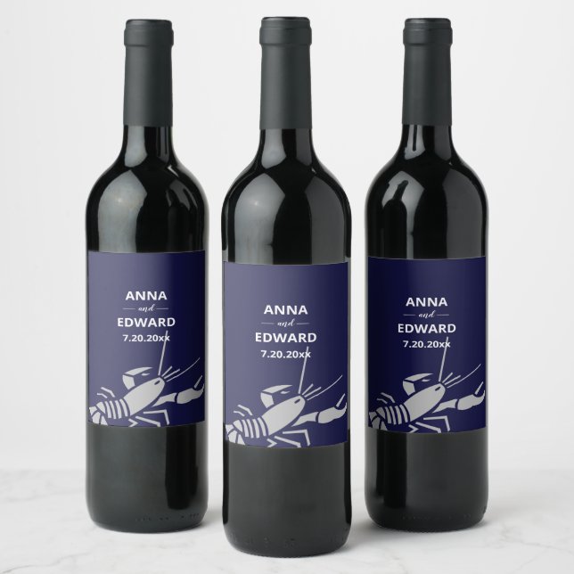 Beach Wedding Wine Labels (Bottles)