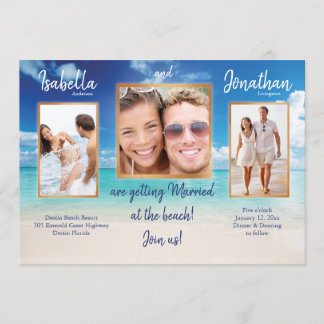 Beach wedding | your photos | personalise invitation
