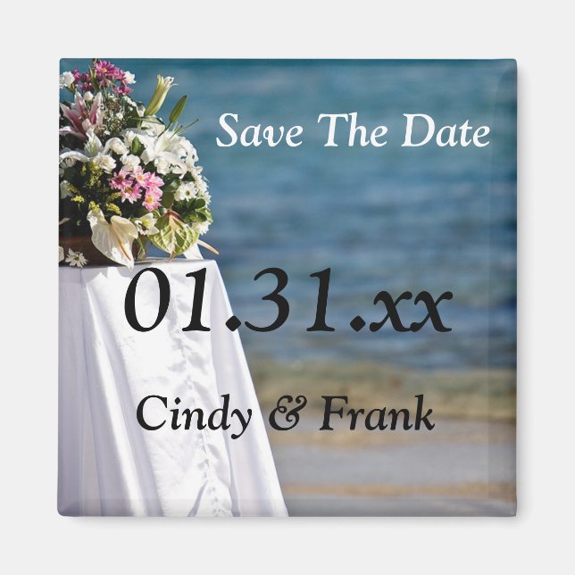Beach Weddings Save The Dates Photo Magnet (Front)