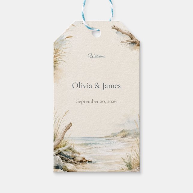 Beach Welcome Gift Tag | Custom Coastal Tag  (Front)