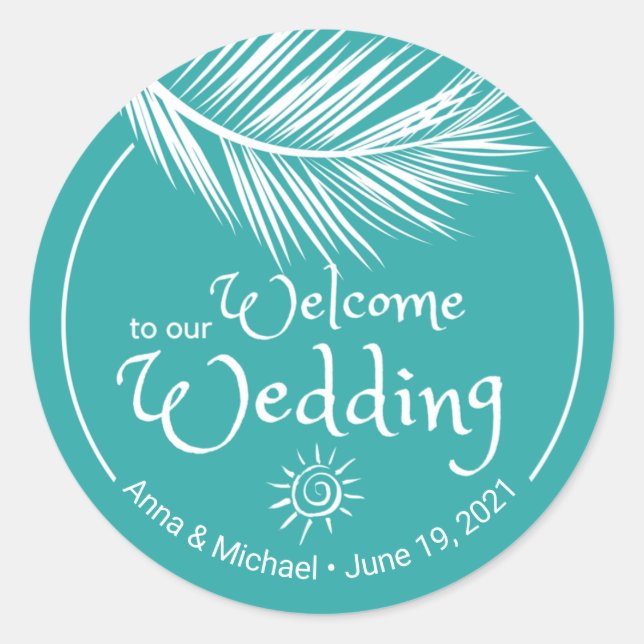 Beach Welcome wedding stickers (Front)
