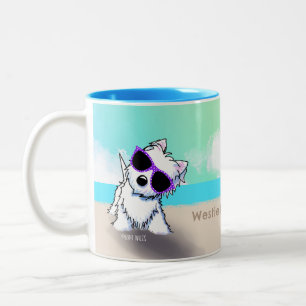 Beach Westie Classic Mug, 11 oz Two-Tone Coffee Mug