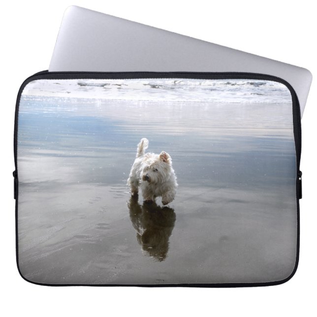 Beach Westie Reflection Photo Electronics Cover (Front)