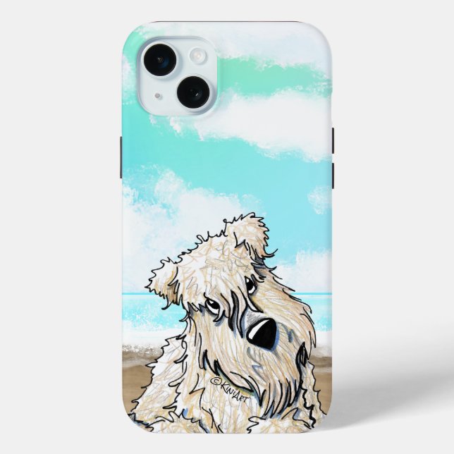 Beach Wheaten Terrier iPhone Case (Back)