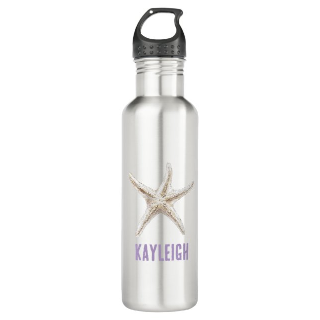 Beach White Starfish 710 Ml Water Bottle (Front)