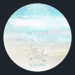Beach White Starfish Elegant Summer Party Favour Classic Round Sticker<br><div class="desc">Beach White Starfish Elegant Summer Party Favour Stickers. Customise with any text you want.</div>