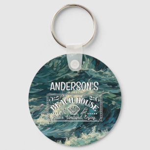 Beach Whitecaps Your Adventure Begins Key Ring