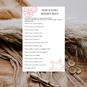 Beach Who Knows Mummy Best Baby Shower Game