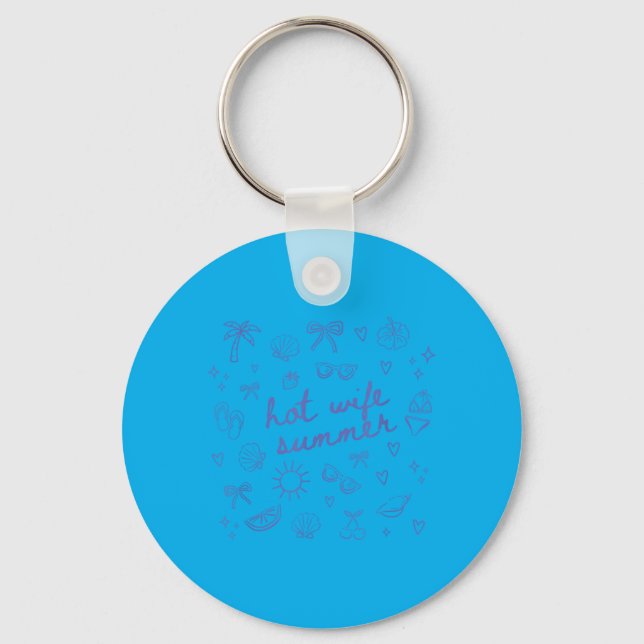 Beach Wife Summer Bride Beach Vacation Key Ring (Front)