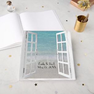 Beach Window with Ocean Surf  Guest Book