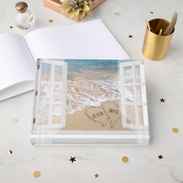 Beach Window with Quote Guest Book (Front Open)