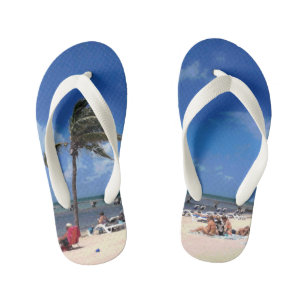 Beach with Coconut Palm Kid's Flip Flops