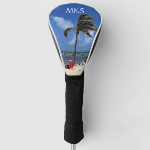 Beach with Coconut Palm monogram Golf Head Cover