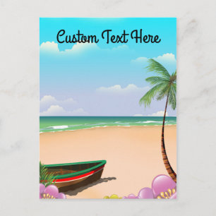 Beach with custom text postcard