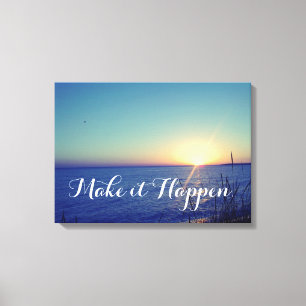 Beach with Inspirational Quote Canvas Print
