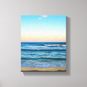 Beach with light waves image on canvas print