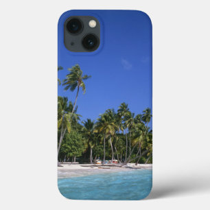 Beach with palm trees, Maldives iPhone 13 Case
