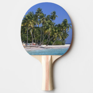 Beach with palm trees, Maldives Ping Pong Paddle