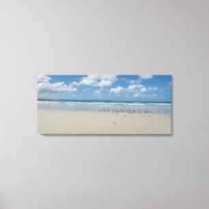 Beach with Seagulls Canvas Print
