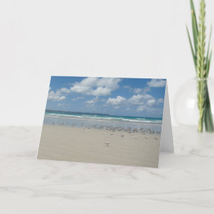 Beach with Seagulls Card