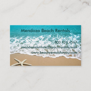 Beach With Starfish on Sand Business Card