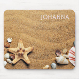 Beach With Starfish on Sand Mouse Mat