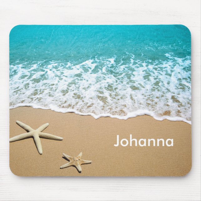 Beach With Starfish on Sand Mouse Mat (Front)