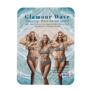 Beach Women in Swimwear Branding Boutique Summer  Magnet