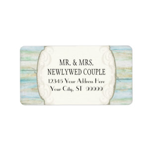 Beach Wood Coastal Wedding Driftwood Ocean Art Label