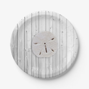 Beach Wood Sand Dollar Paper Plates