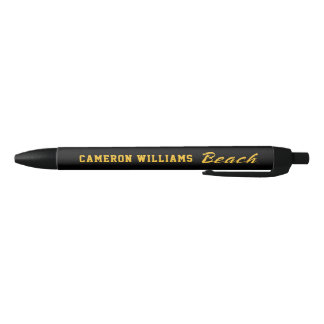 Beach Wordmark Black Ink Pen