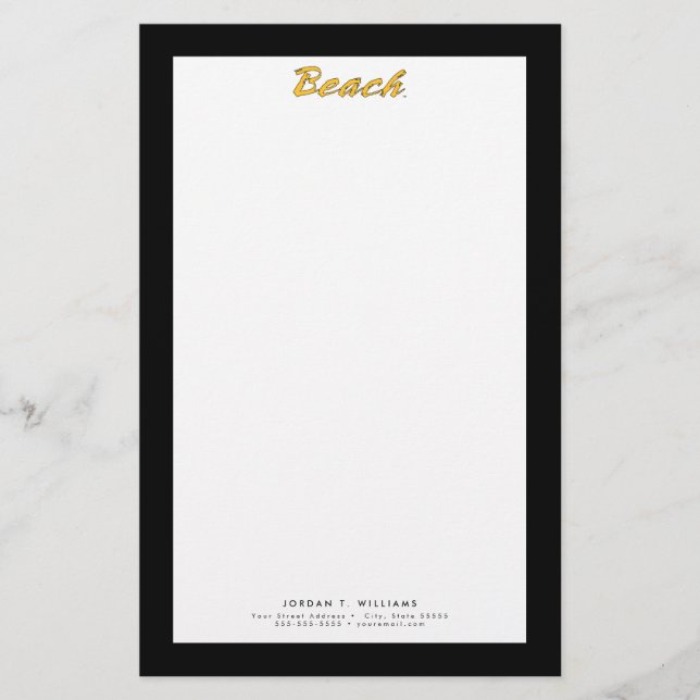 Beach Wordmark Stationery (Front)