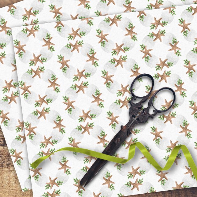 Beach Wreath Sea Stars Sand Dollars Christmas Tiss Tissue Paper (Creator Uploaded)
