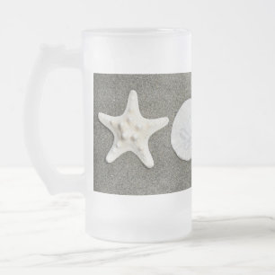 Beach X's and O's Photo Frosted Glass Beer Mug