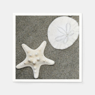 Beach X's and O's Starfish Sanddollar Paper Napkin