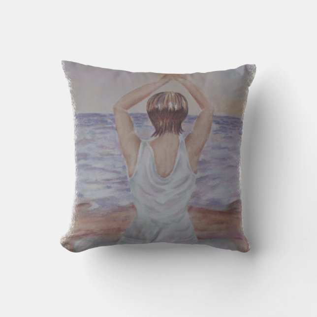 BEACH YOGA POSE CUSHION (Front)